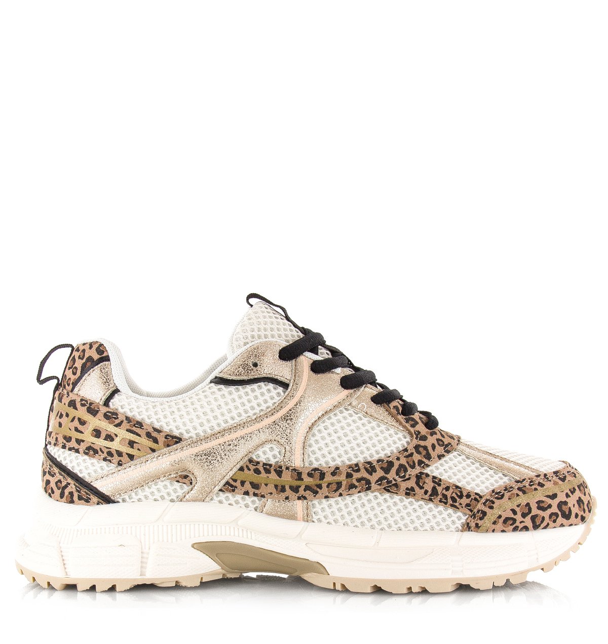Sneakers Yano gold leopard Mesh Dames