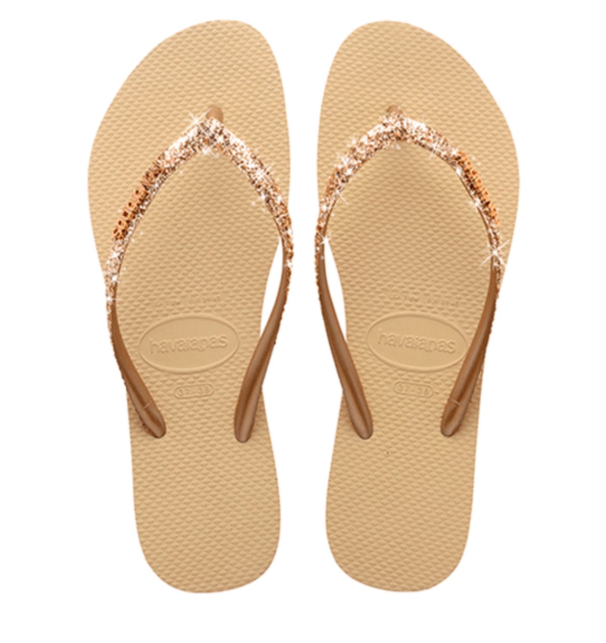 Havaianas Slim Glitter II | Sand Golde Rubber Dames