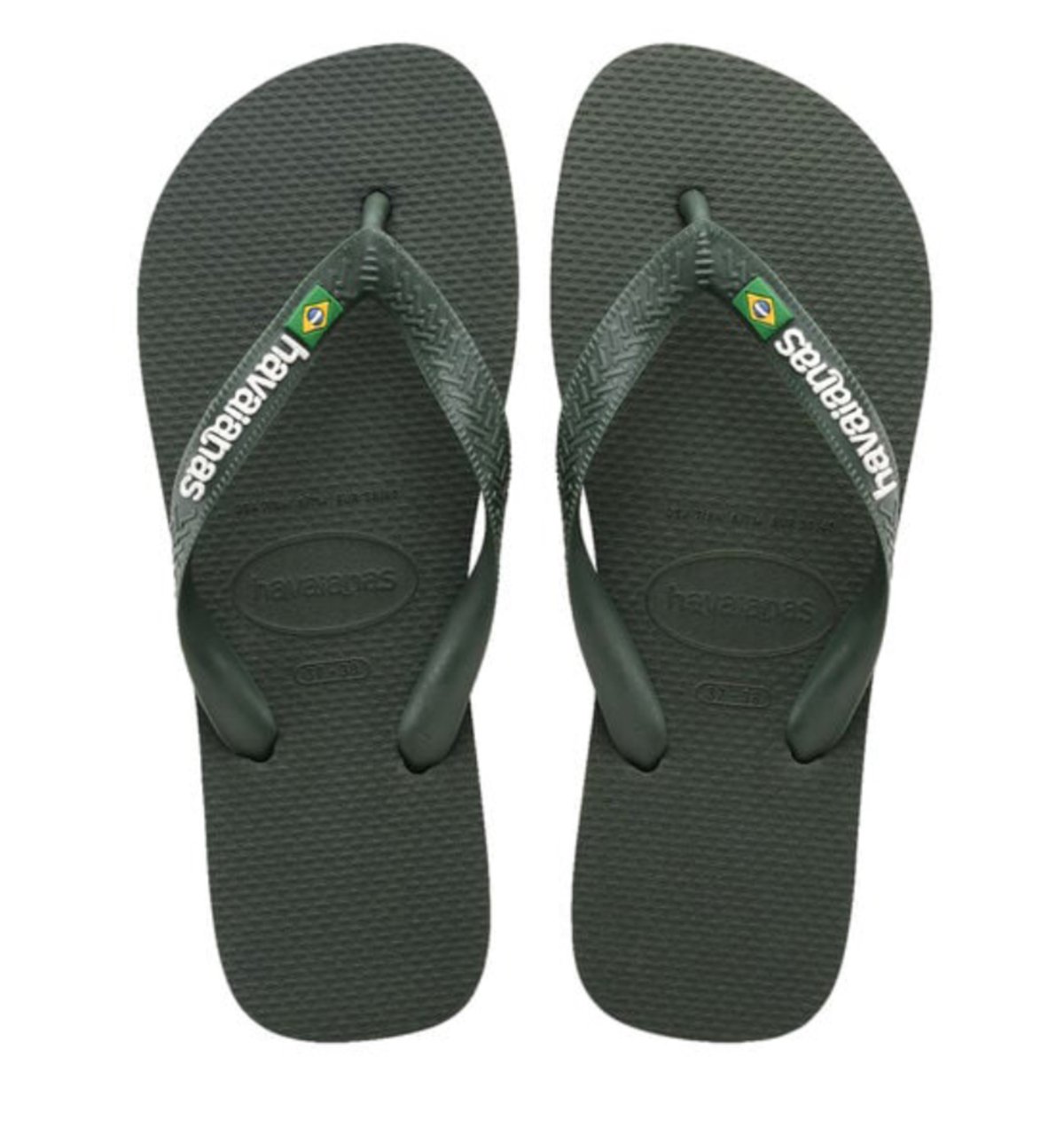 Havaianas Brasil Logo | Green Olive Rubber Unisex