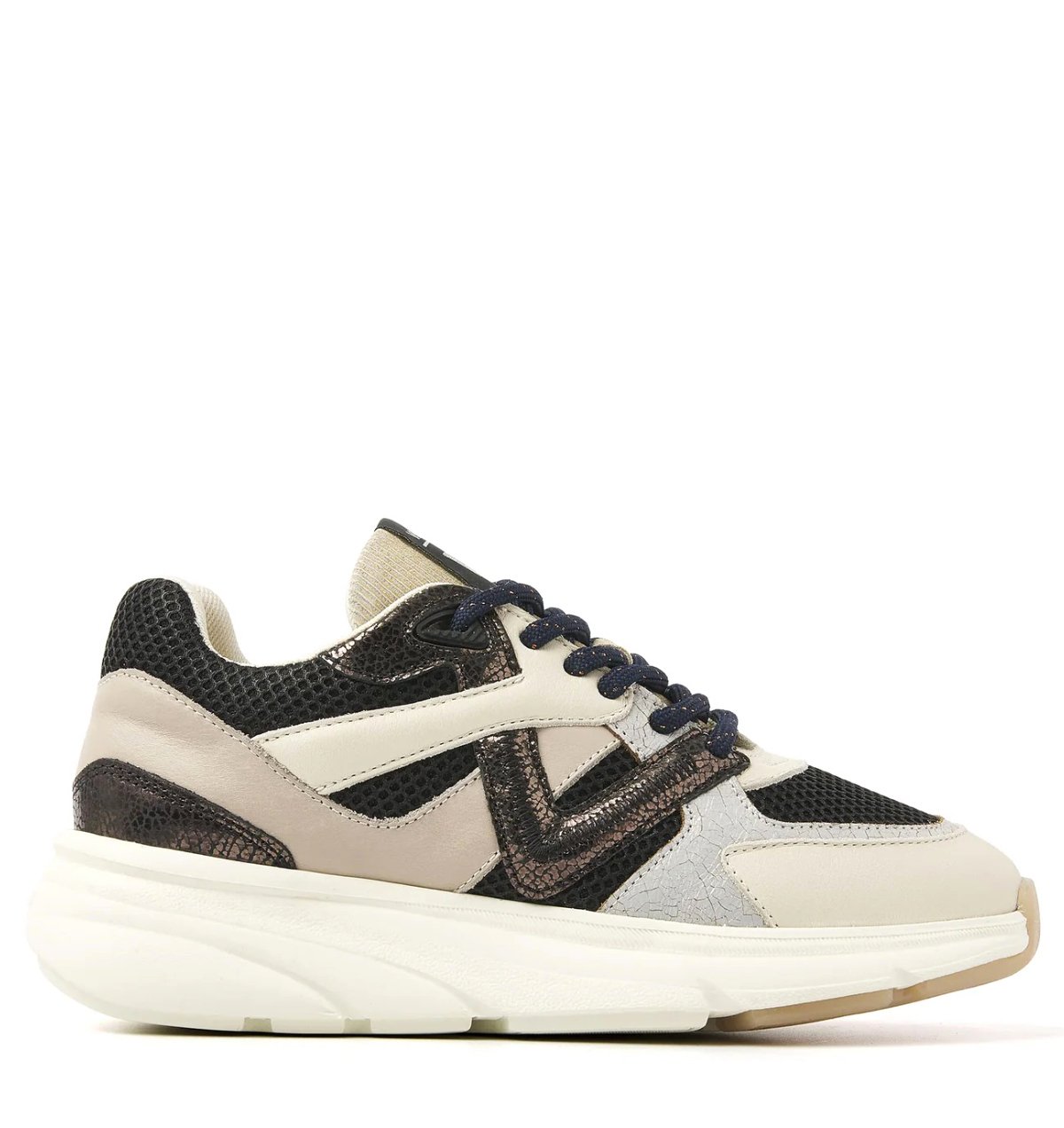 VIA VAI Vic Kyro lame combi nero Leer Dames