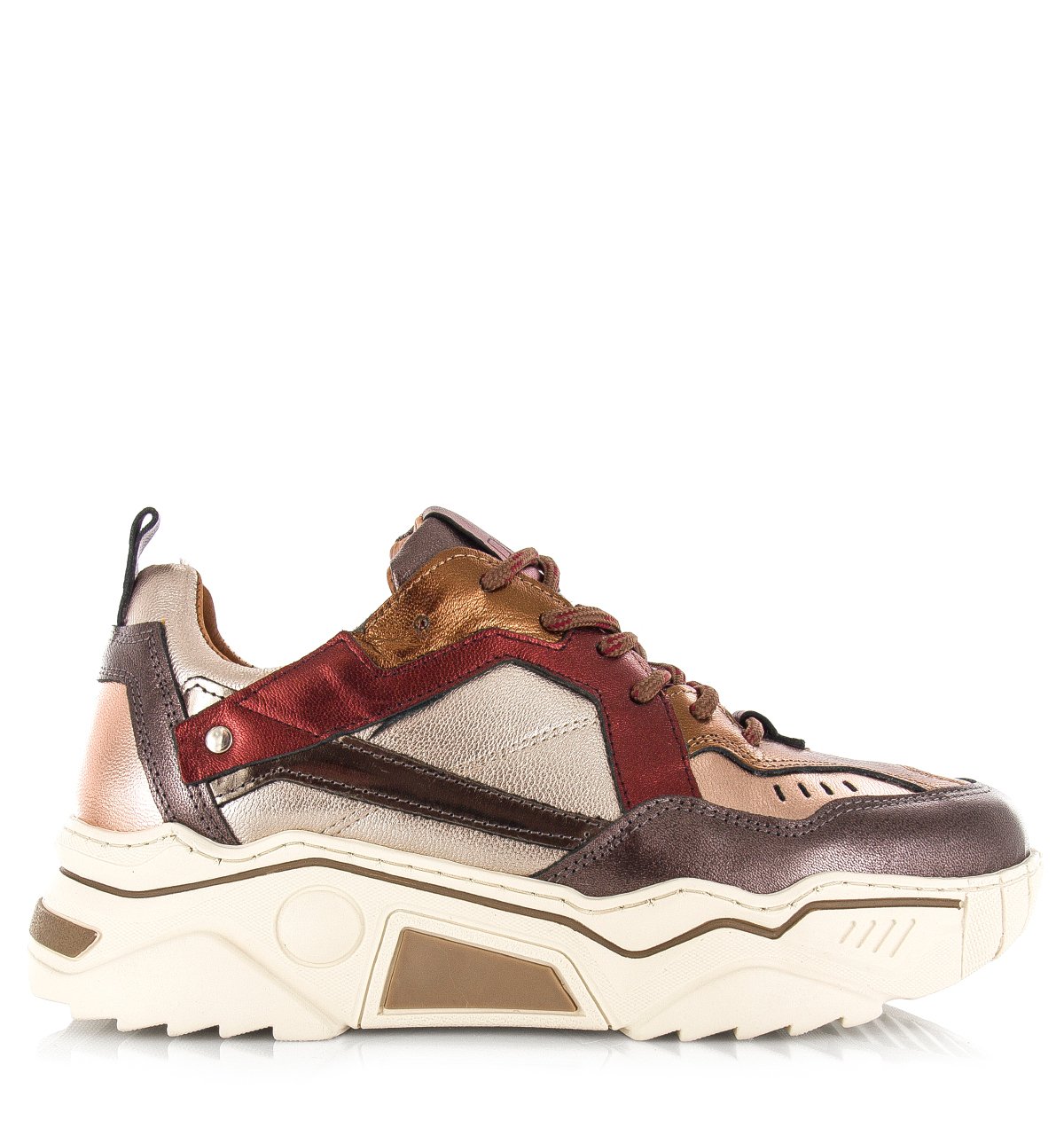 DWRS Pluto bordeaux brown sneakers Leer Dames