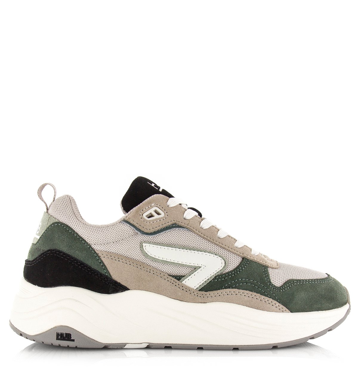 HUB GLIDE Light Bone Off White Green Mesh Heren