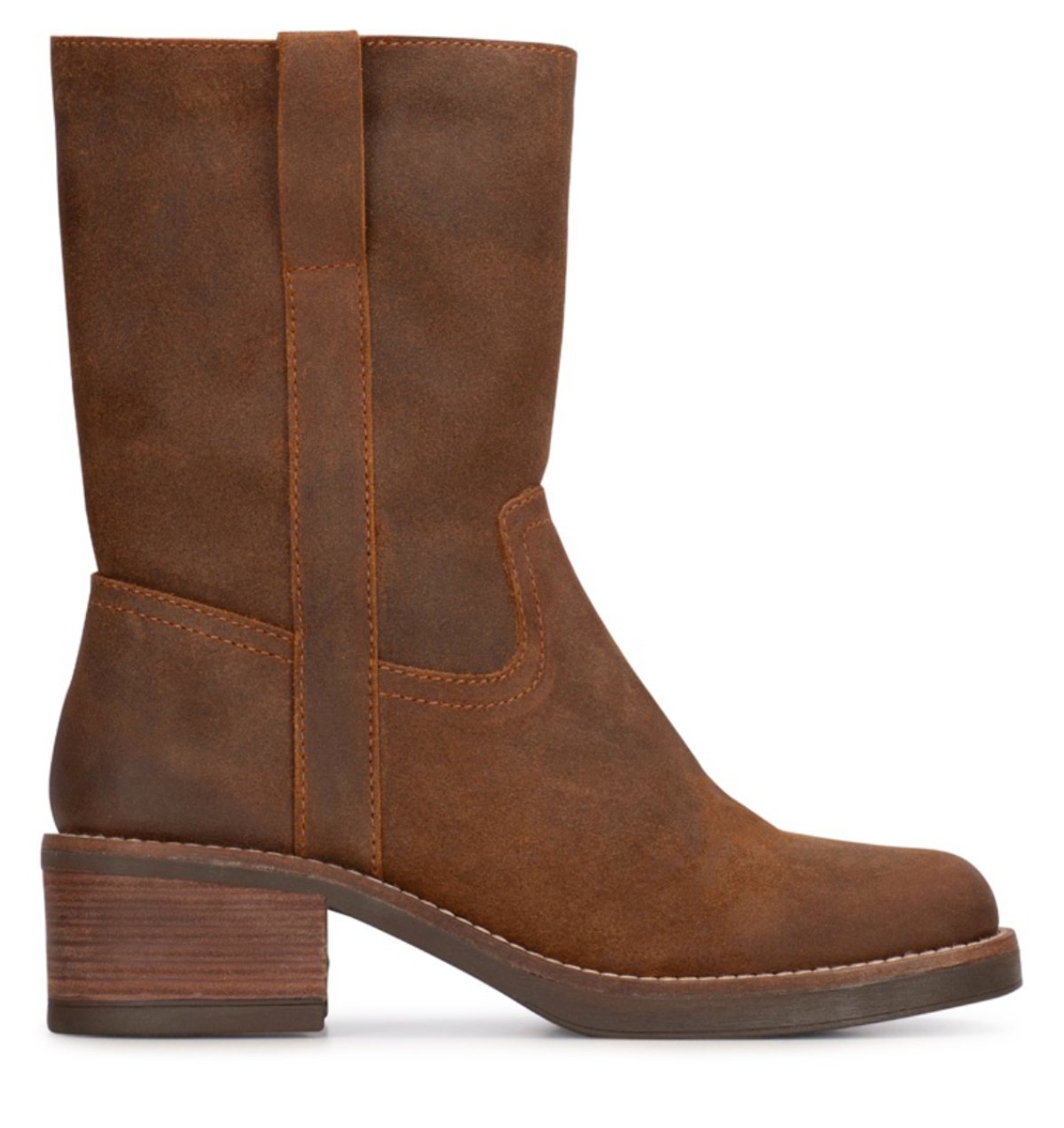 POELMAN PS  enkellaars met hak caramel Suede Dames