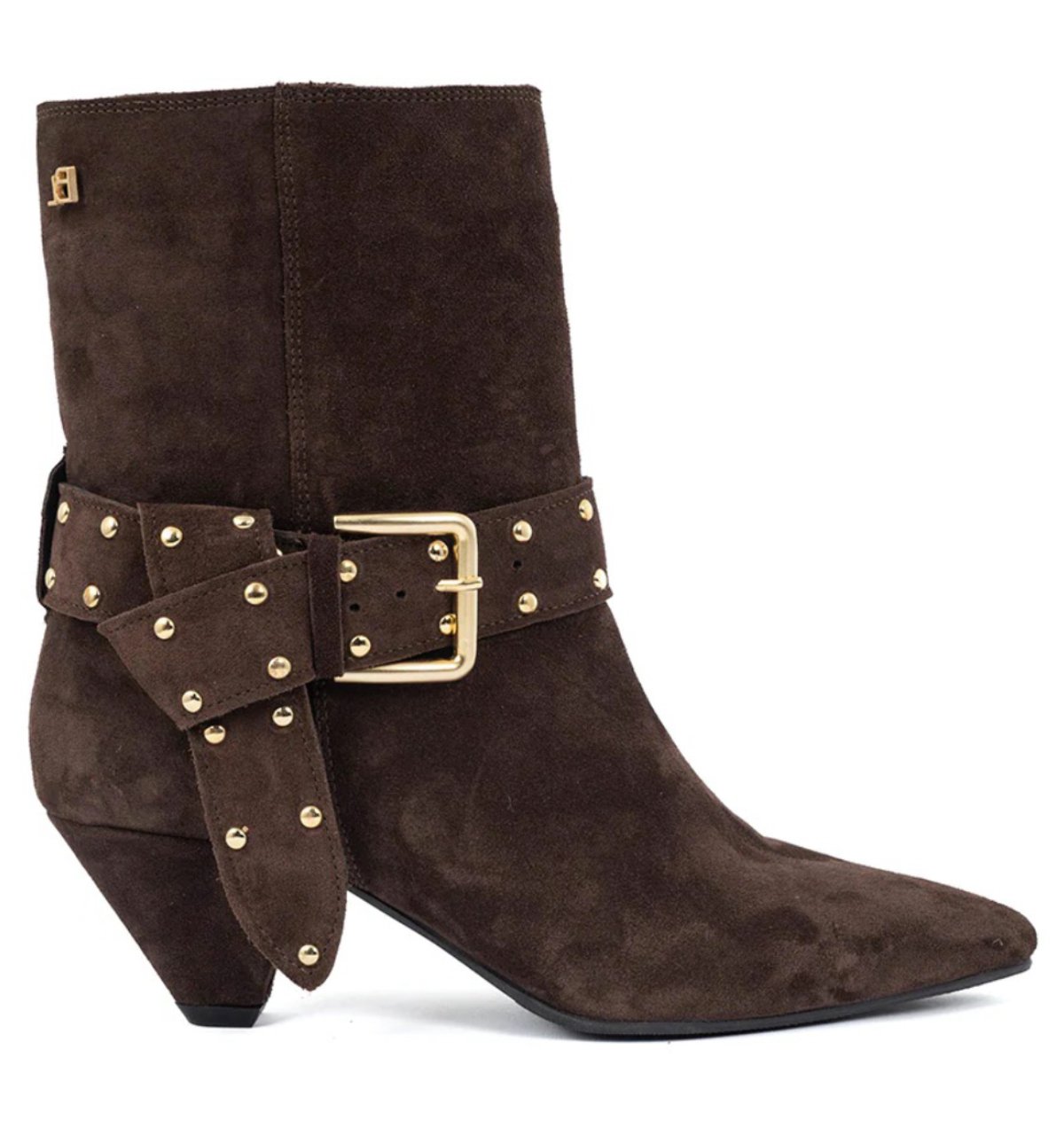 Babouche Anine enkellaarzen dark brown Suede Dames