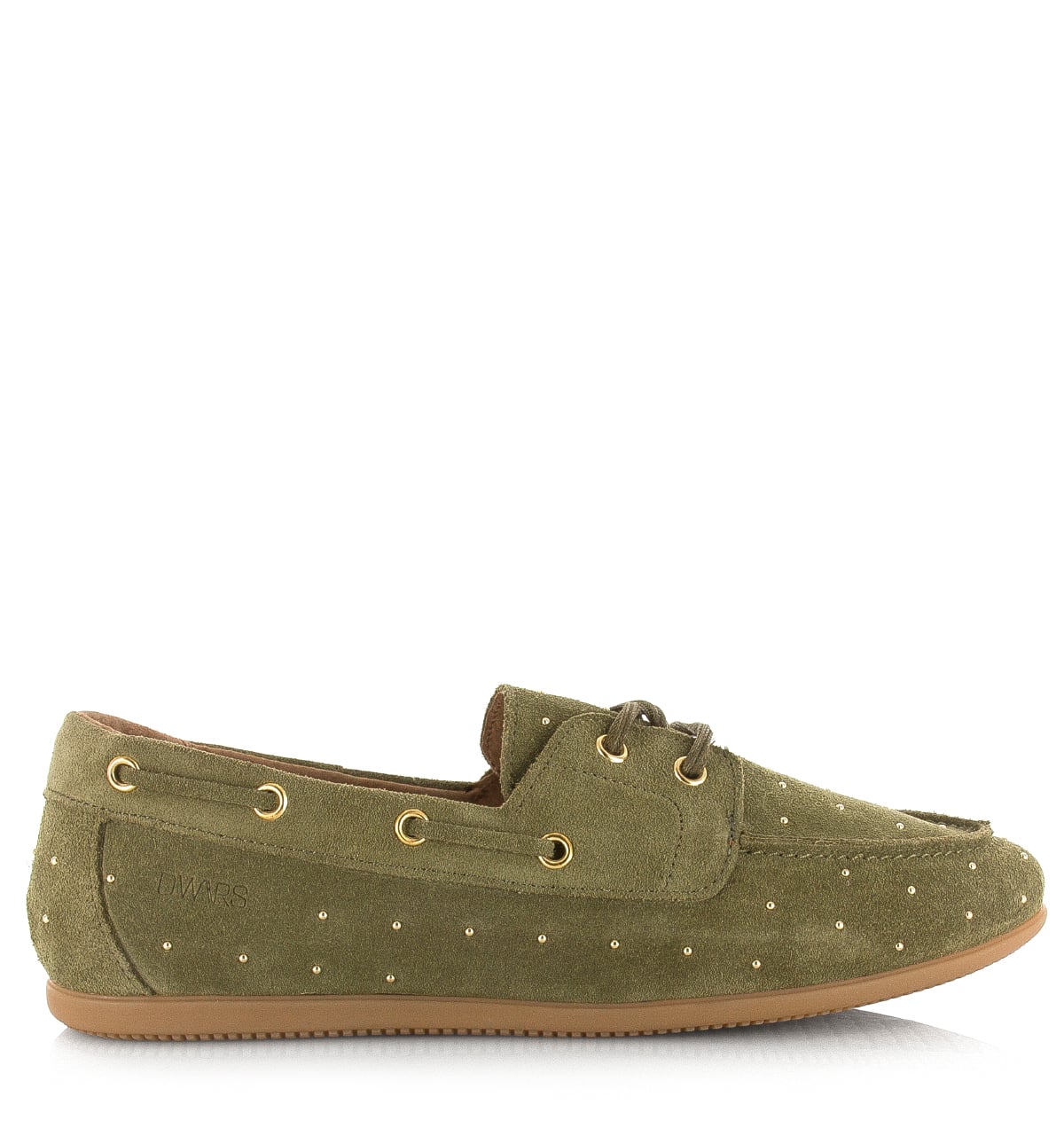 DWRS label Latty small studs olive Suede Dames