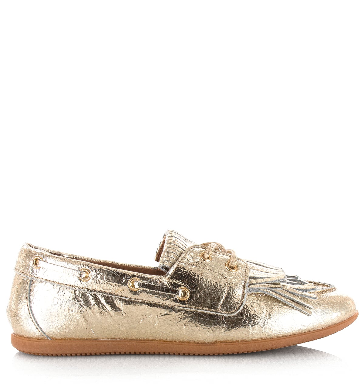 DWRS Latty fringes crackled champagne Leer Dames