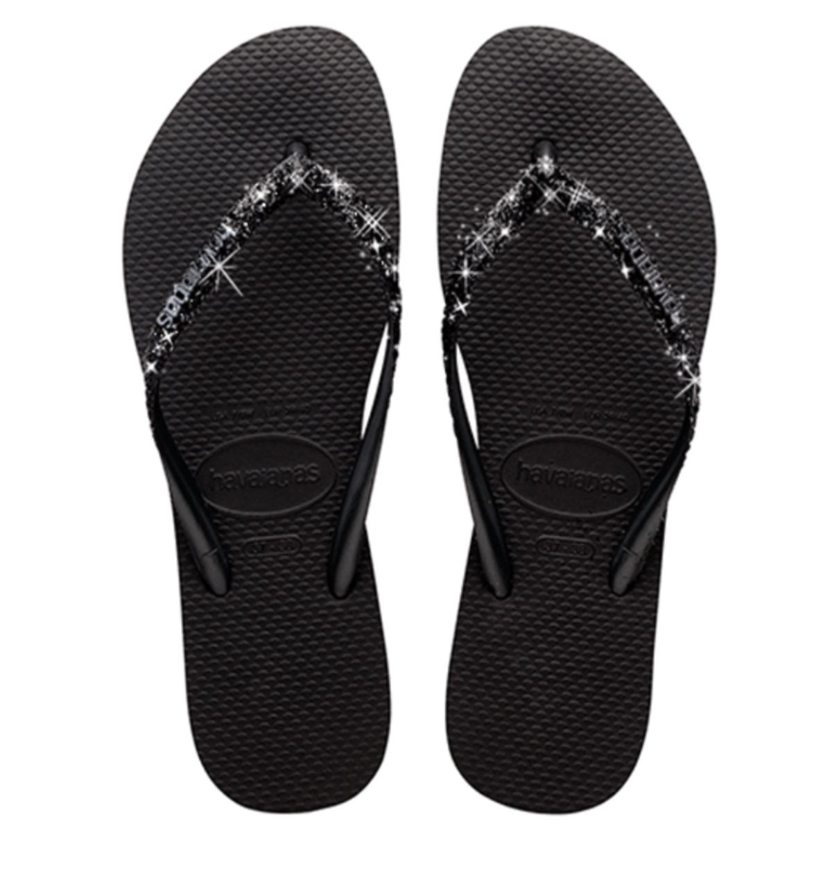 Havaianas Slim Glitter II | Black Blac Rubber Dames