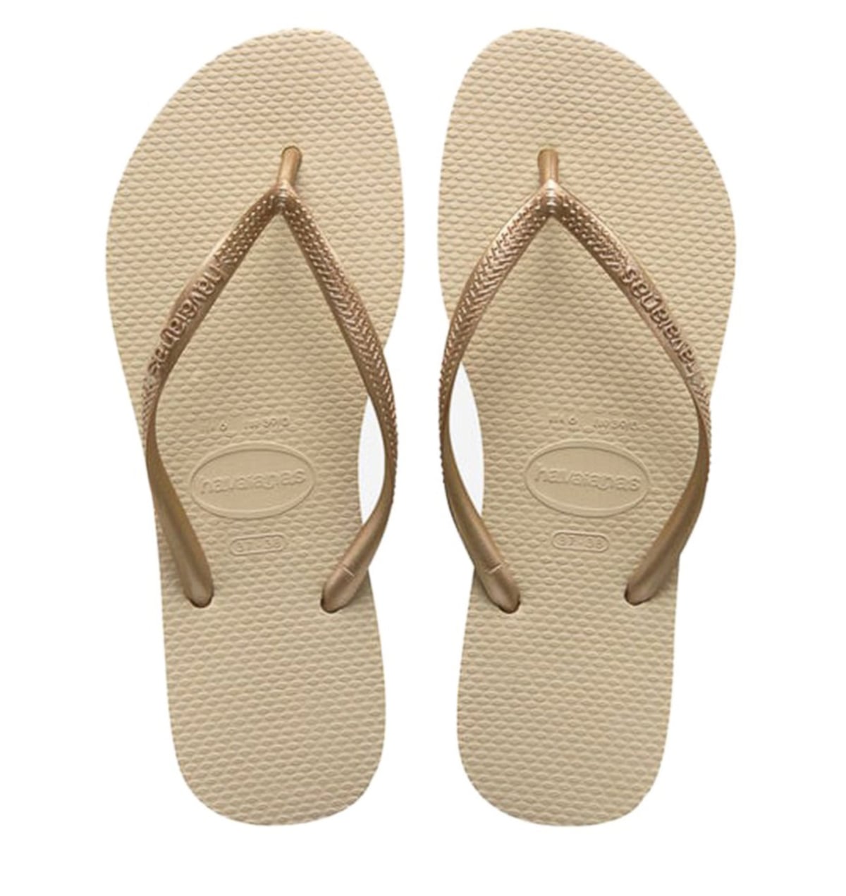 Havaianas Slim | Sand Grey Light Golde Rubber Dames