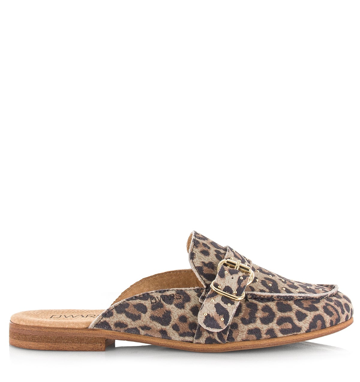 DWRS label Jasper leopard muiltjes Leer Dames