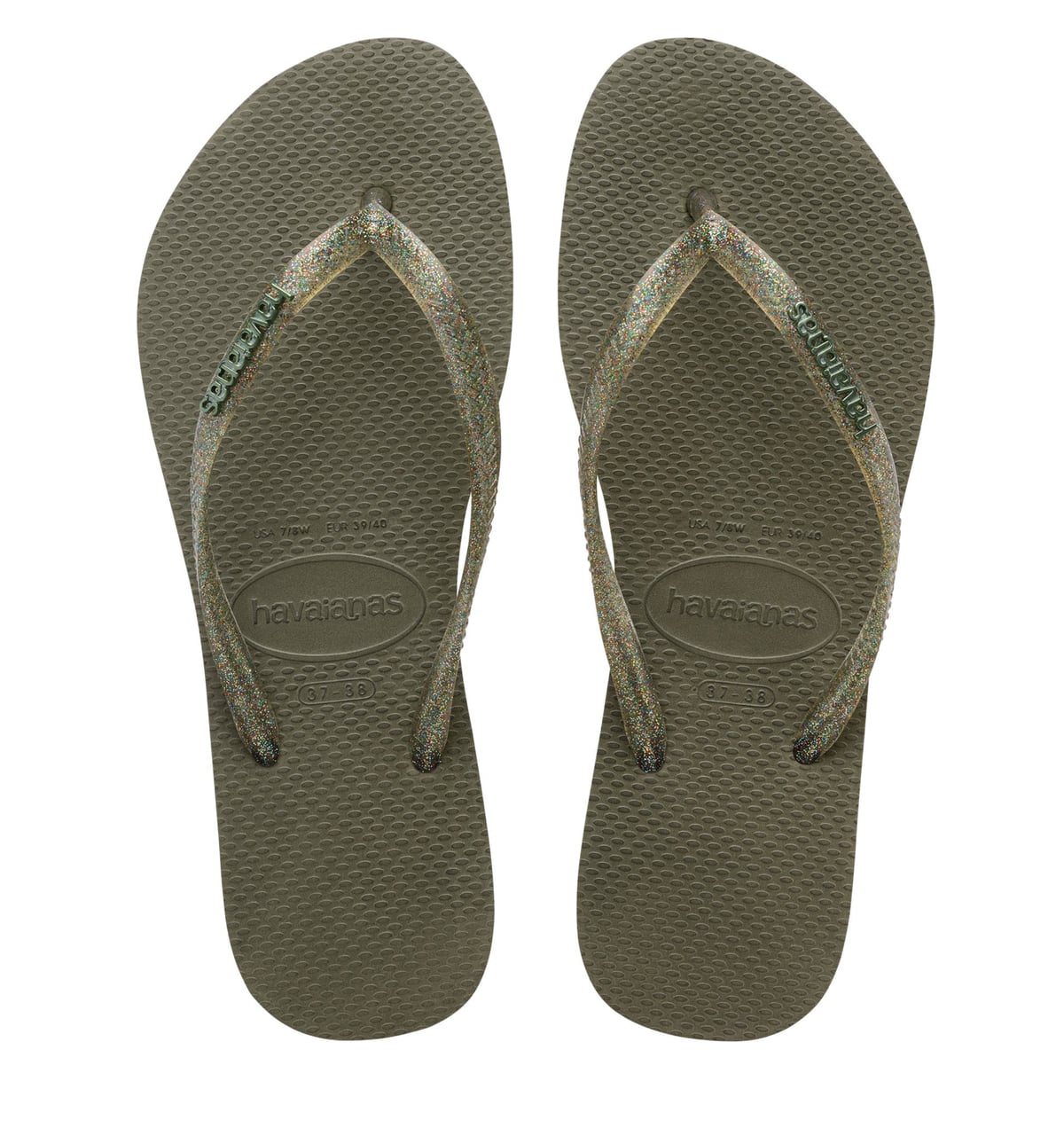 Havaianas Slim logo metallic Rubber Dames