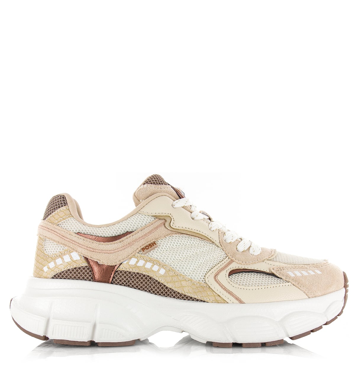 POSH By Poelman Lis sneaker beige wit Mesh Dames afbeelding 1