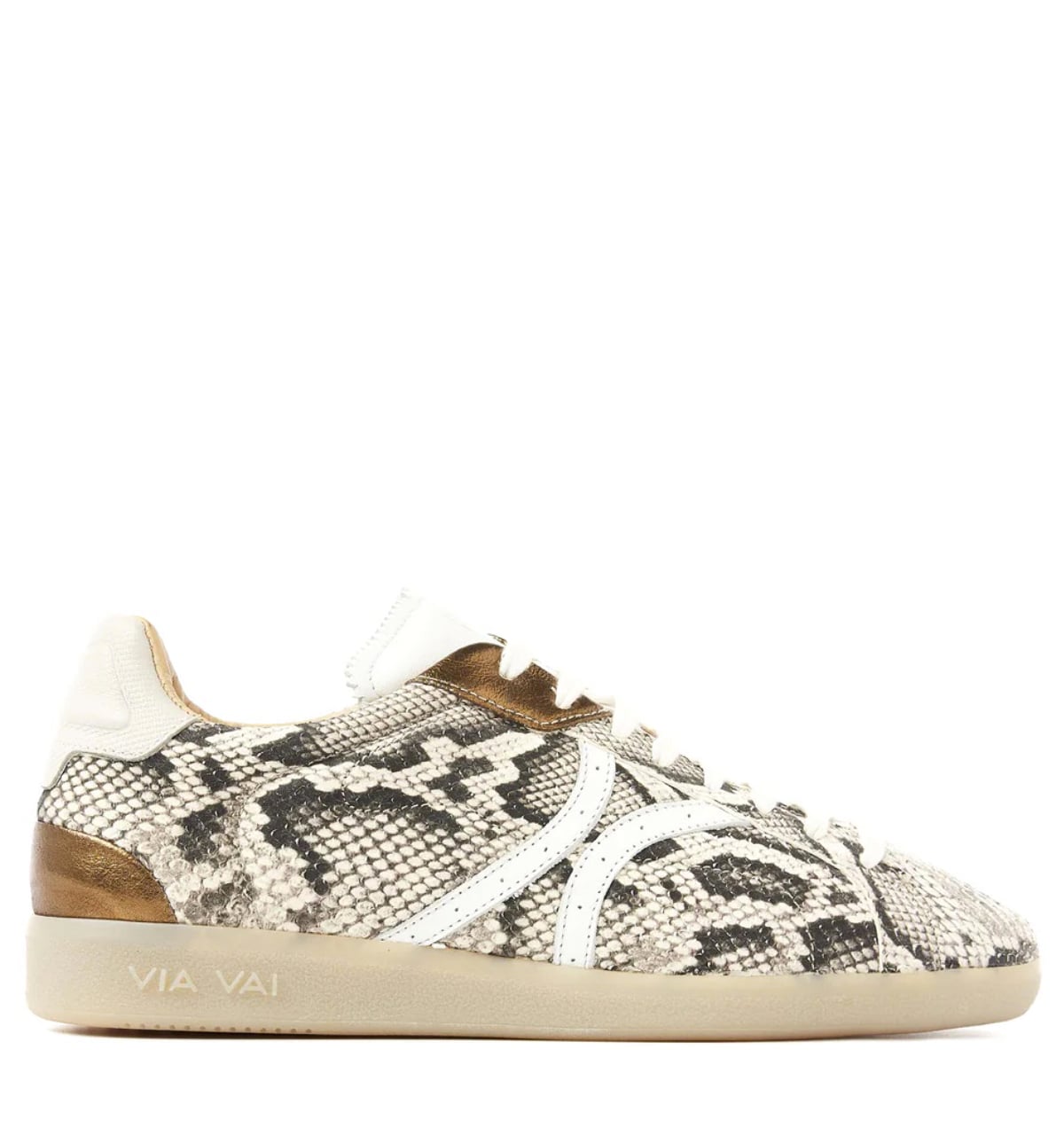 VIA VAI Nilla Khloe Cobra Roccia Leer Dames – Beige