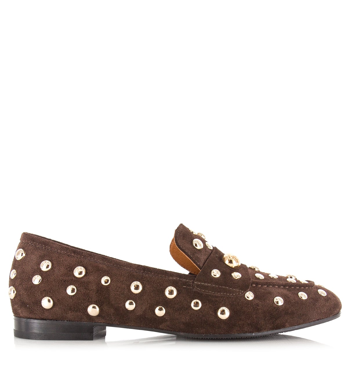 Babouche Tilly loafers donkerbruin Suede Dames – Bruin