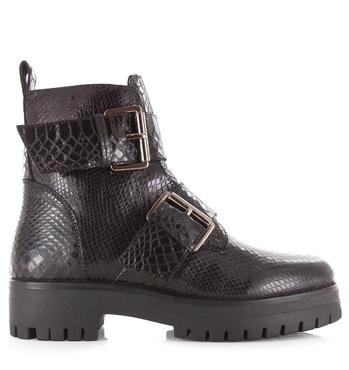 Shoecolate - Bikerboot met ritssluiting Leer Dames afbeelding