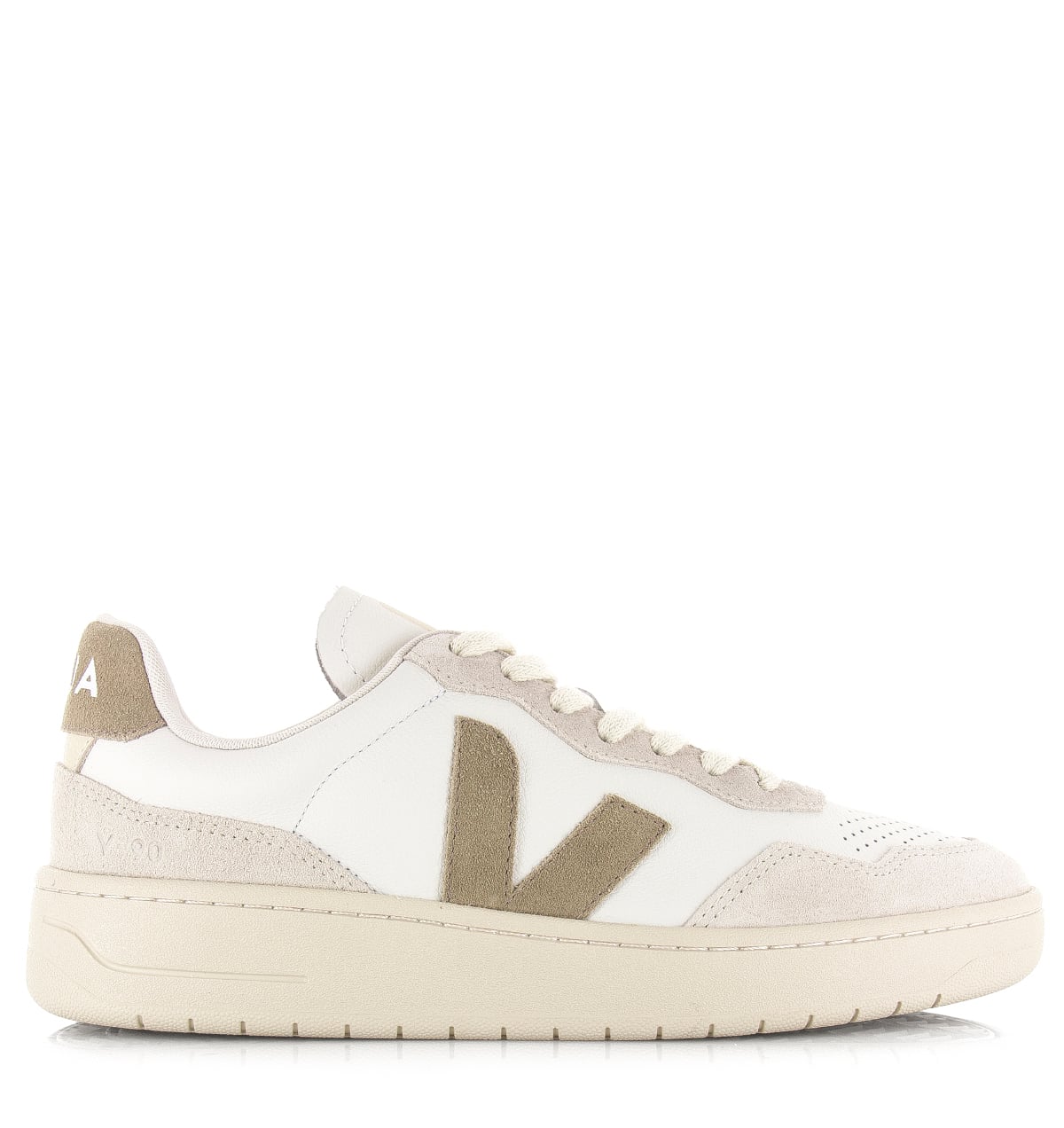 VEJA V-90 O.T. leather white taupe Leer Unisex – Wit