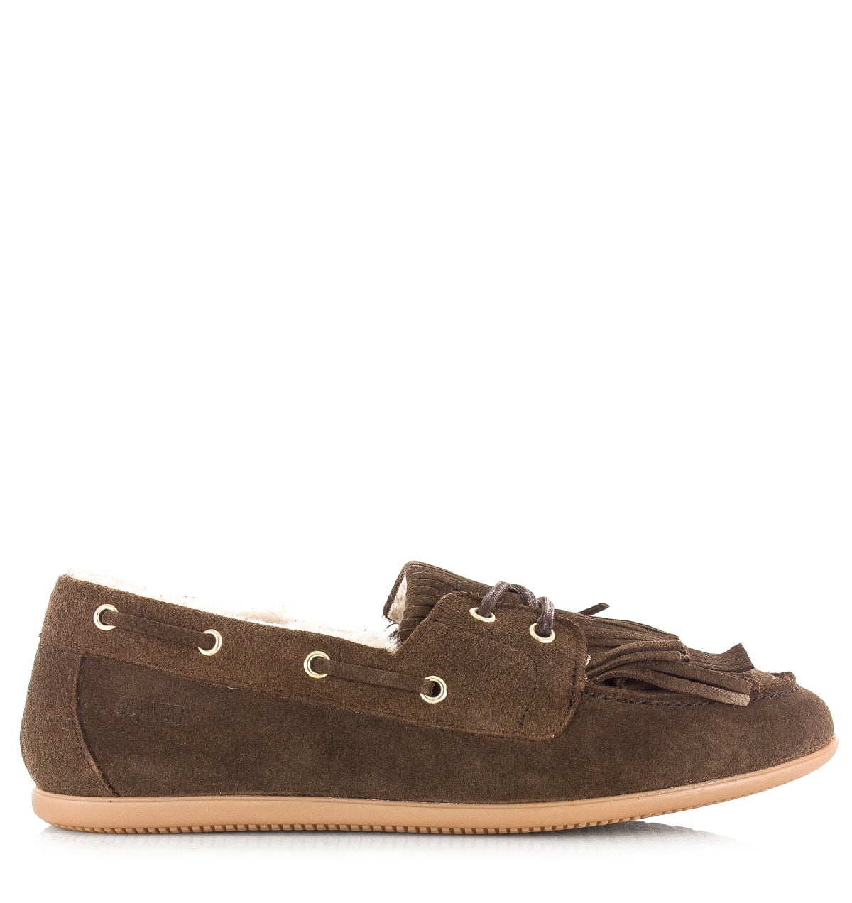 DWRS Latty mocassin teddy dark brown Suede Dames afbeelding 1