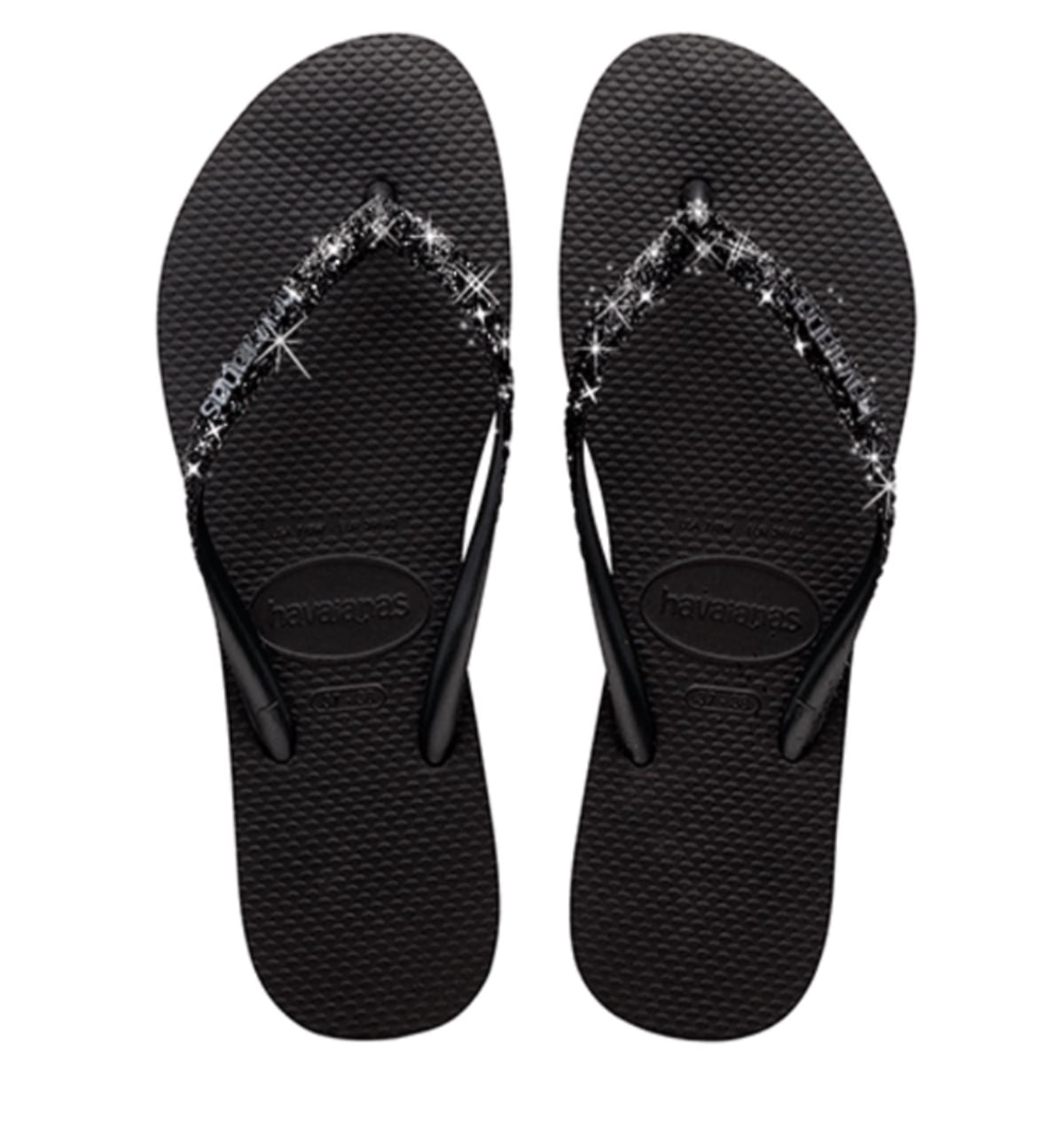 Havaianas - Slim Glitter II | Black/Blac Rubber Dames afbeelding