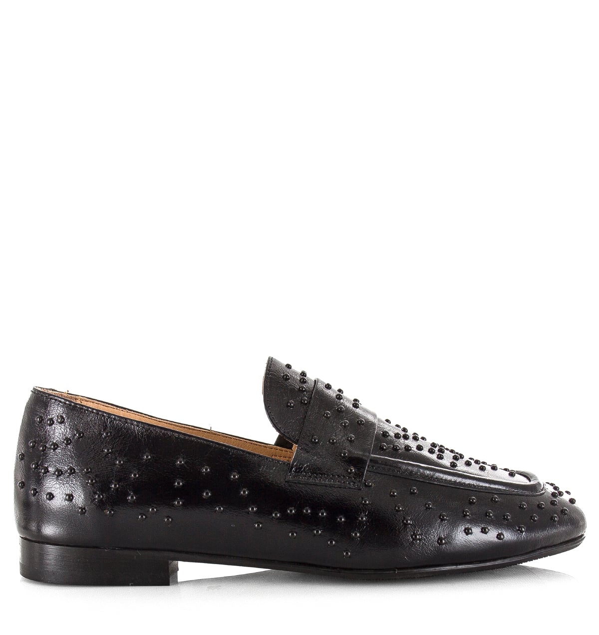 Babouche SIA loafers black Leer Dames – Zwart
