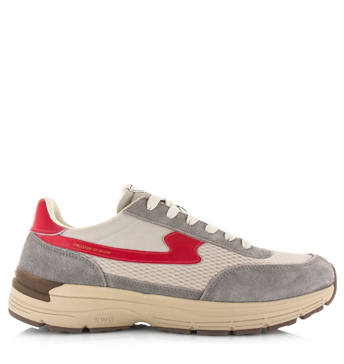 S.W.C Osier S-Strike Geo-Merged grey red Suede Unisex afbeelding 1