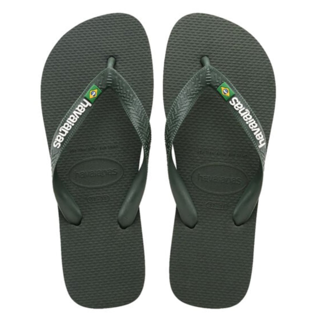 Havaianas - Brasil Logo | Green/Olive Rubber Unisex afbeelding