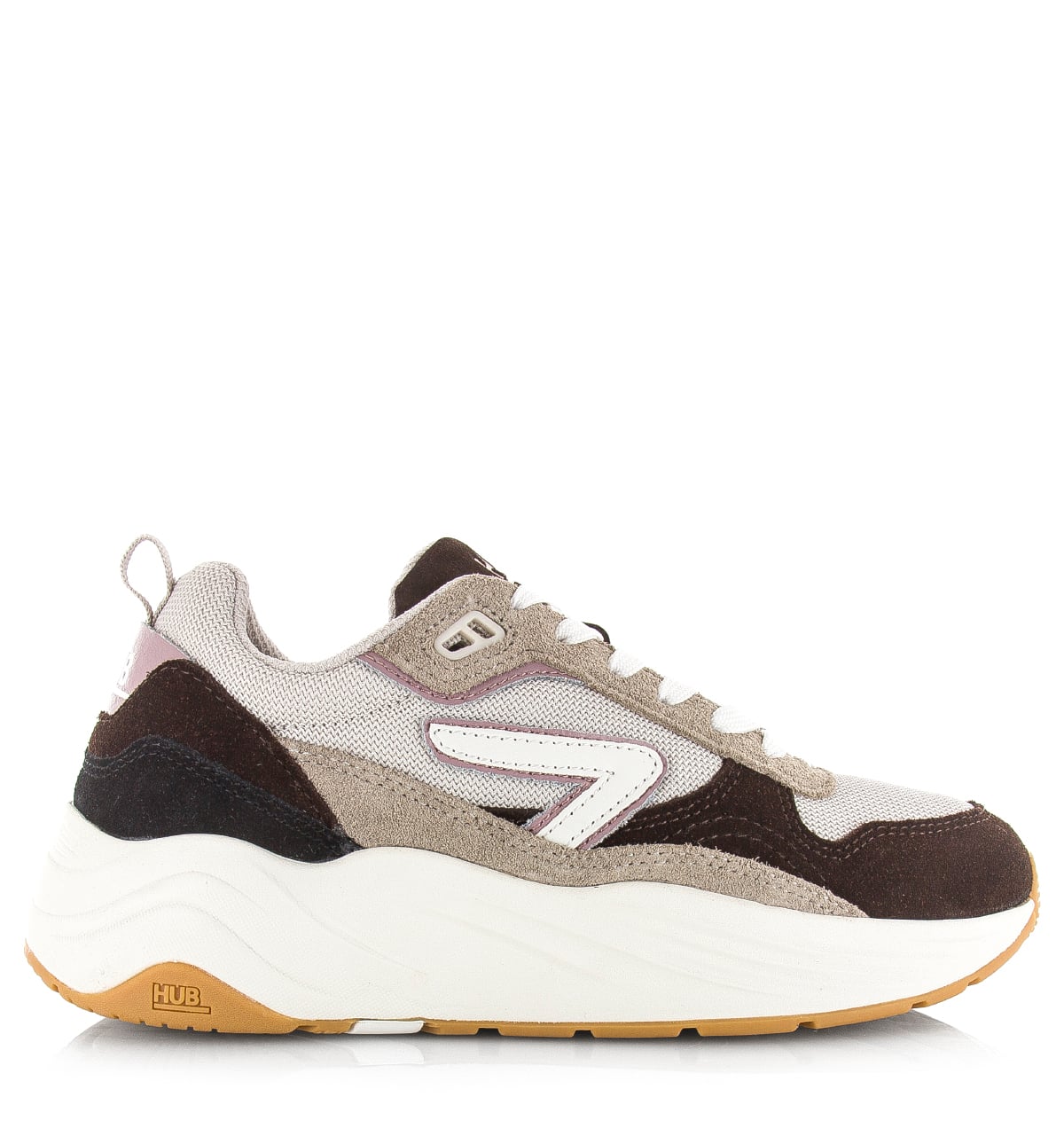 Hub GLIDE Coffee/Mauve/Off White Suede Dames – Beige
