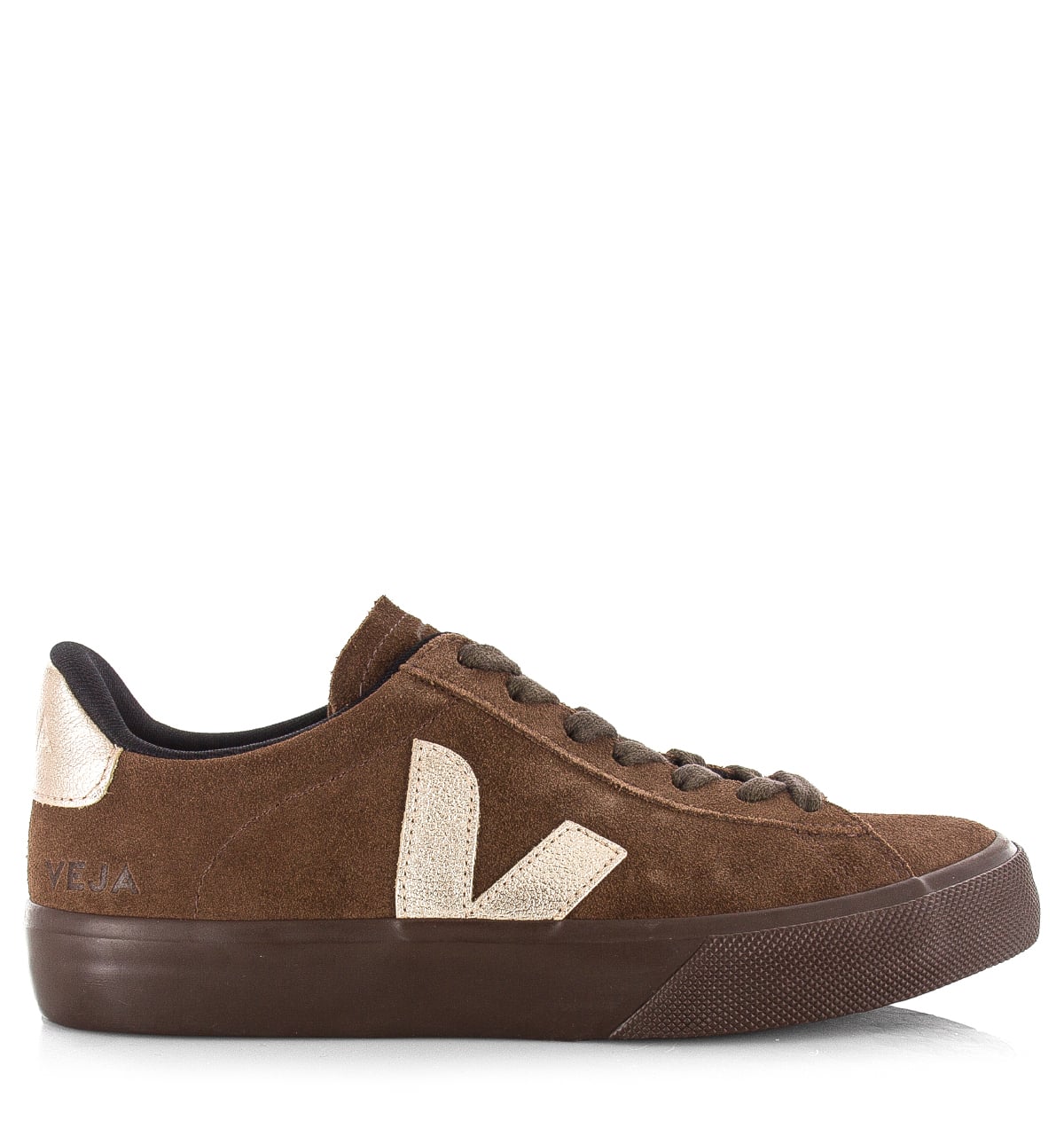 VEJA Campo Suede walnut platine moonrock Suede Dames – Bruin