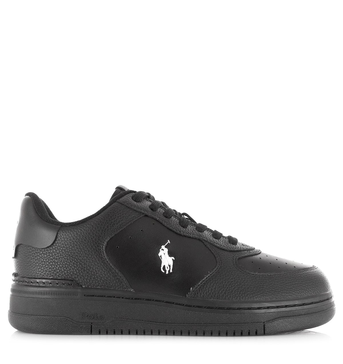 Polo Ralph Lauren Masters crt sneakers low top black white Leer Unisex – Zwart