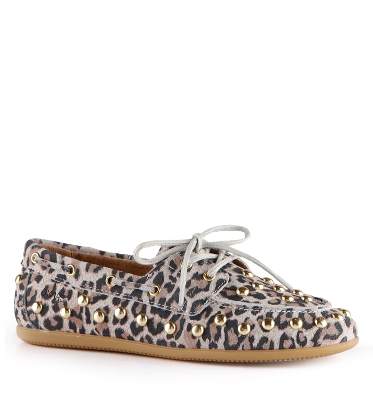 DWRS Latty leopard big studs sand Leer Dames