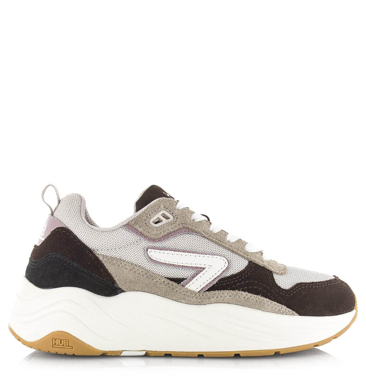 HUB GLIDE Coffee/Mauve/Off White Suede Dames