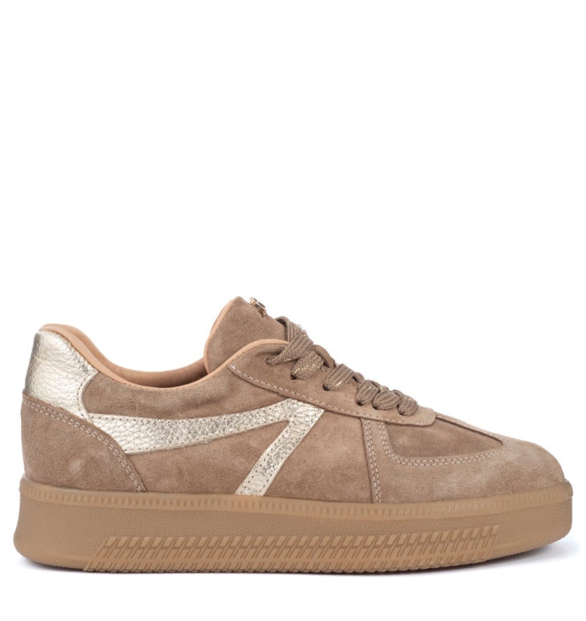 Babouche Liva sneakers noce/gold Suede Dames