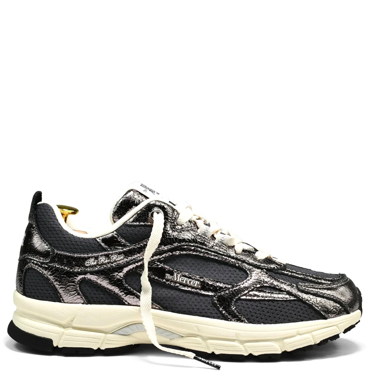 Mercer Amsterdam Mercer The Re-Run Cracked antracite Mesh Dames – Zilver