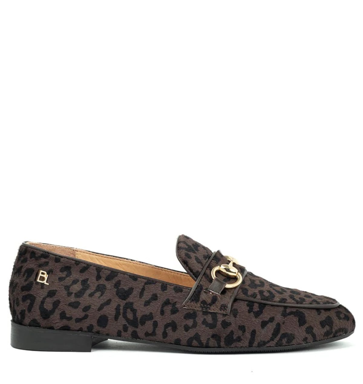 Babouche Filly baby leopard dark brown Leer Dames – Bruin