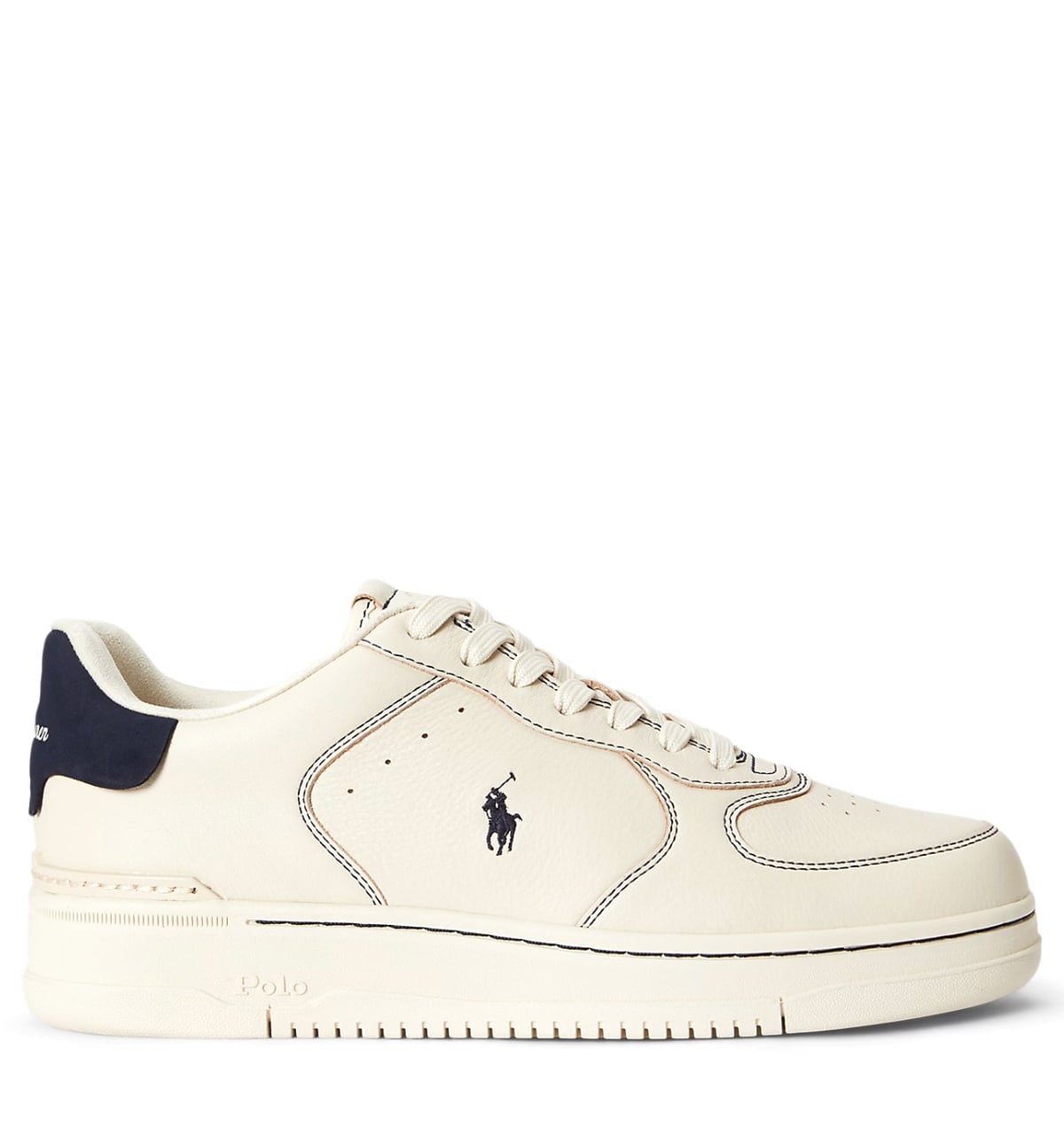 Polo Ralph Lauren Masters Court sneakers low top ecru Leer Unisex – Beige